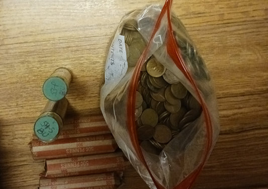 Roll of Unsearched wheat pennies