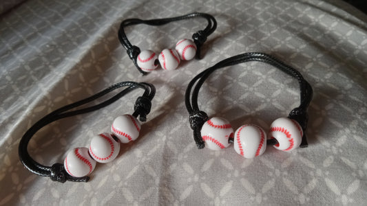 Set of 3 Baseball Themed Bracelets