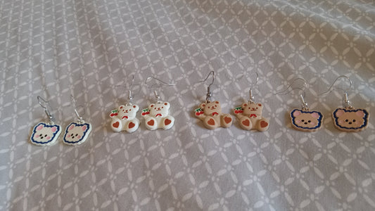 Handmade Teddy Bear Earrings, Set of Four | Alan’s Oddities
